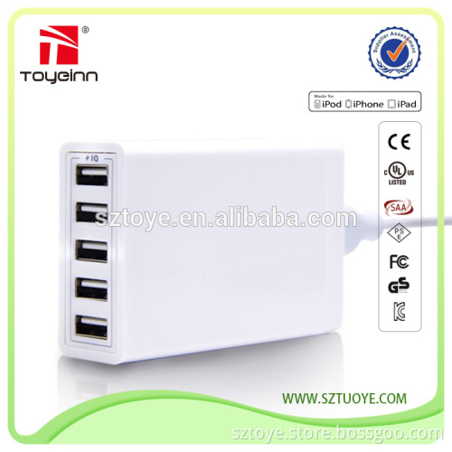 5 port desktop usb charger with power IQ technology, 40Watt 50 Watt